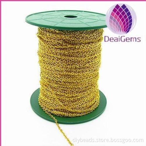 dubai new 2mm diameter gold plated neck chain designs, iron rolo chain
